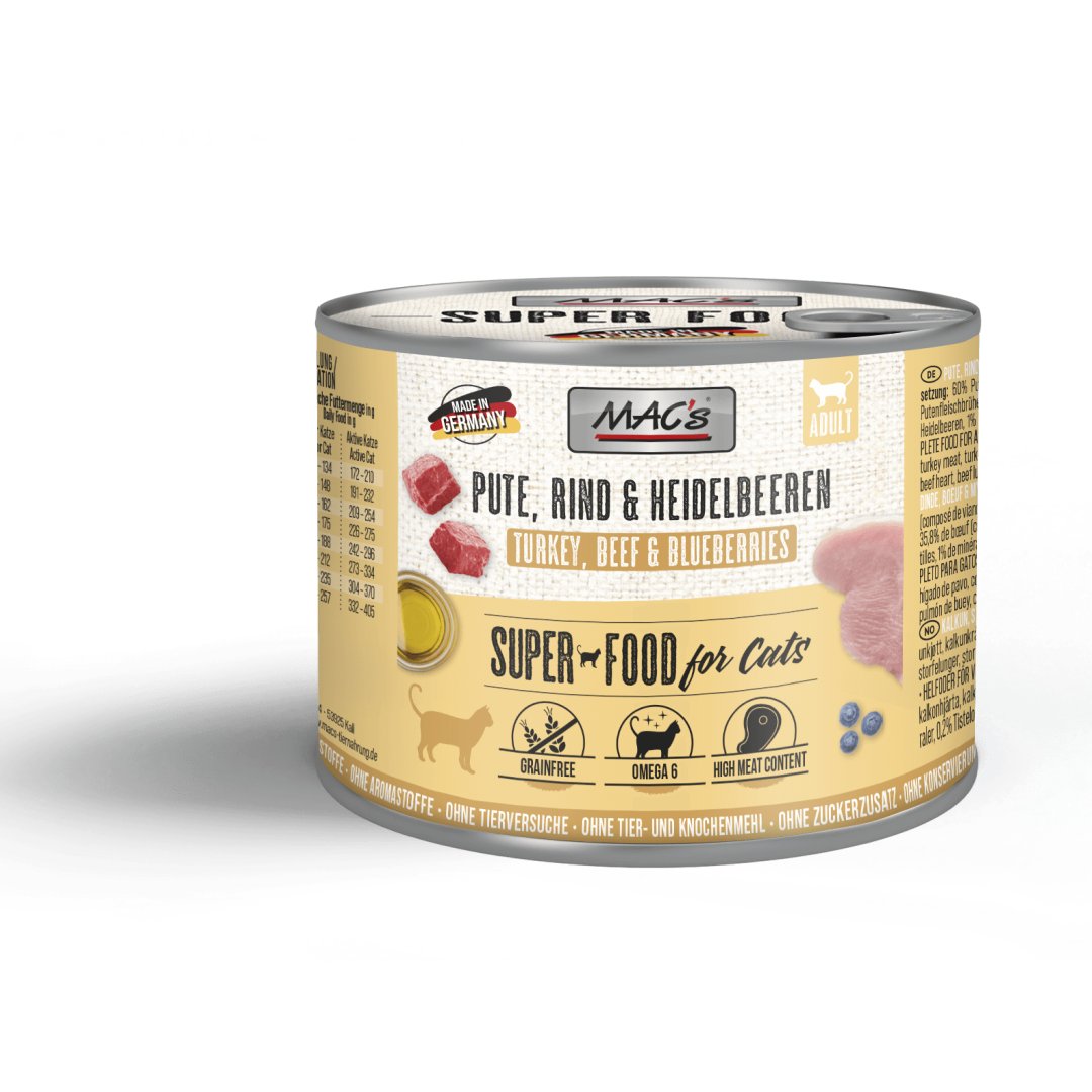 MAC's Super-Food for Cats indyk, wołowina z borówką 200 g