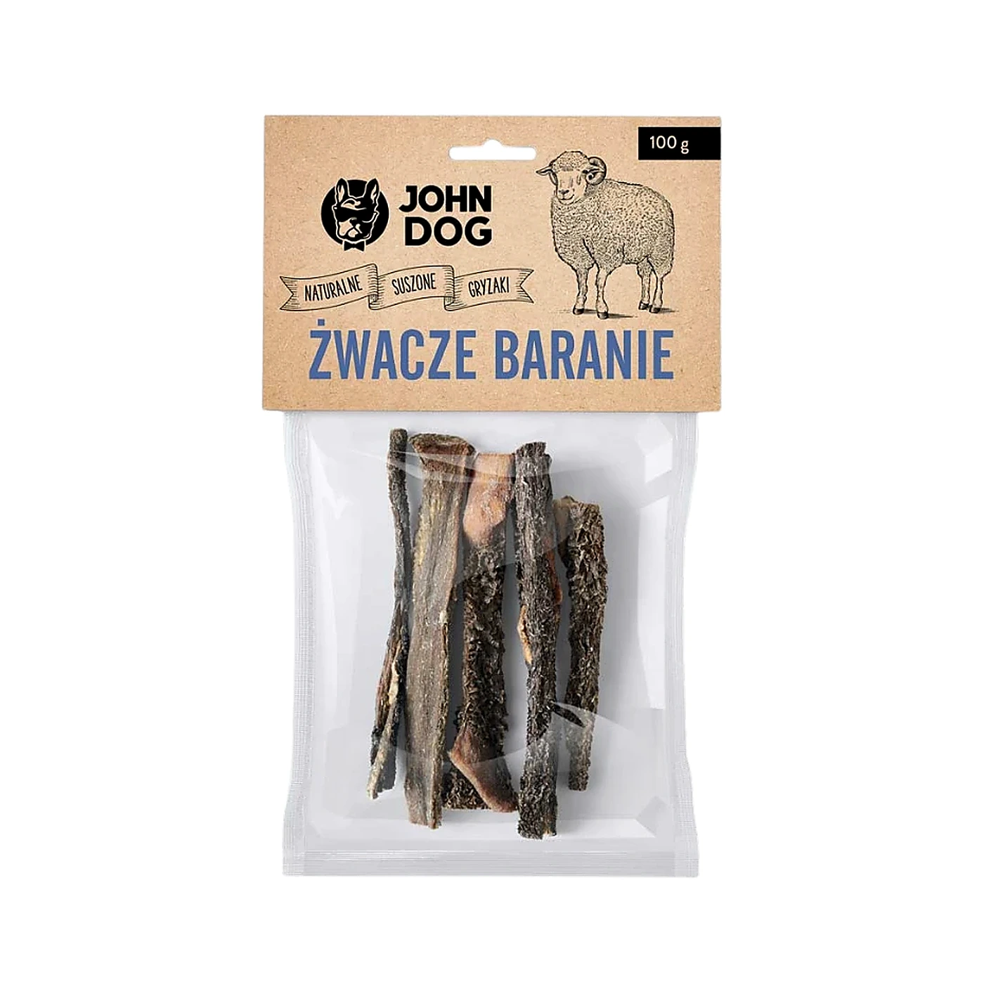 John Dog Gryzaki Naturalne baranina 100 g