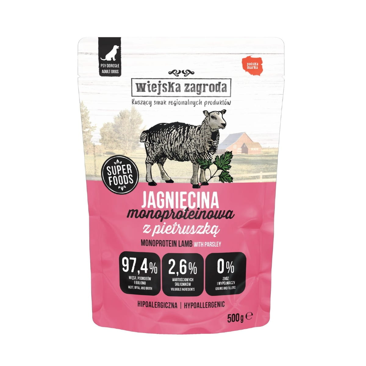 Wiejska Zagroda Mono jagnięcina adult 500 g