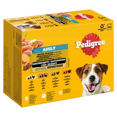 Pedigree drób, indyk, kaczka, kurczak adult 100 g × 12