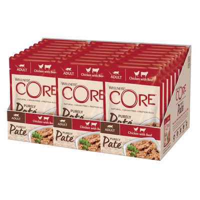 Wellness CORE kurczak, wołowina pasztet adult 85 g × 24
