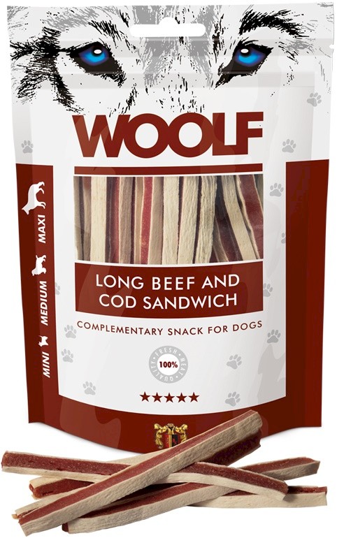 Woolf Long wołowina, dorsz 100 g