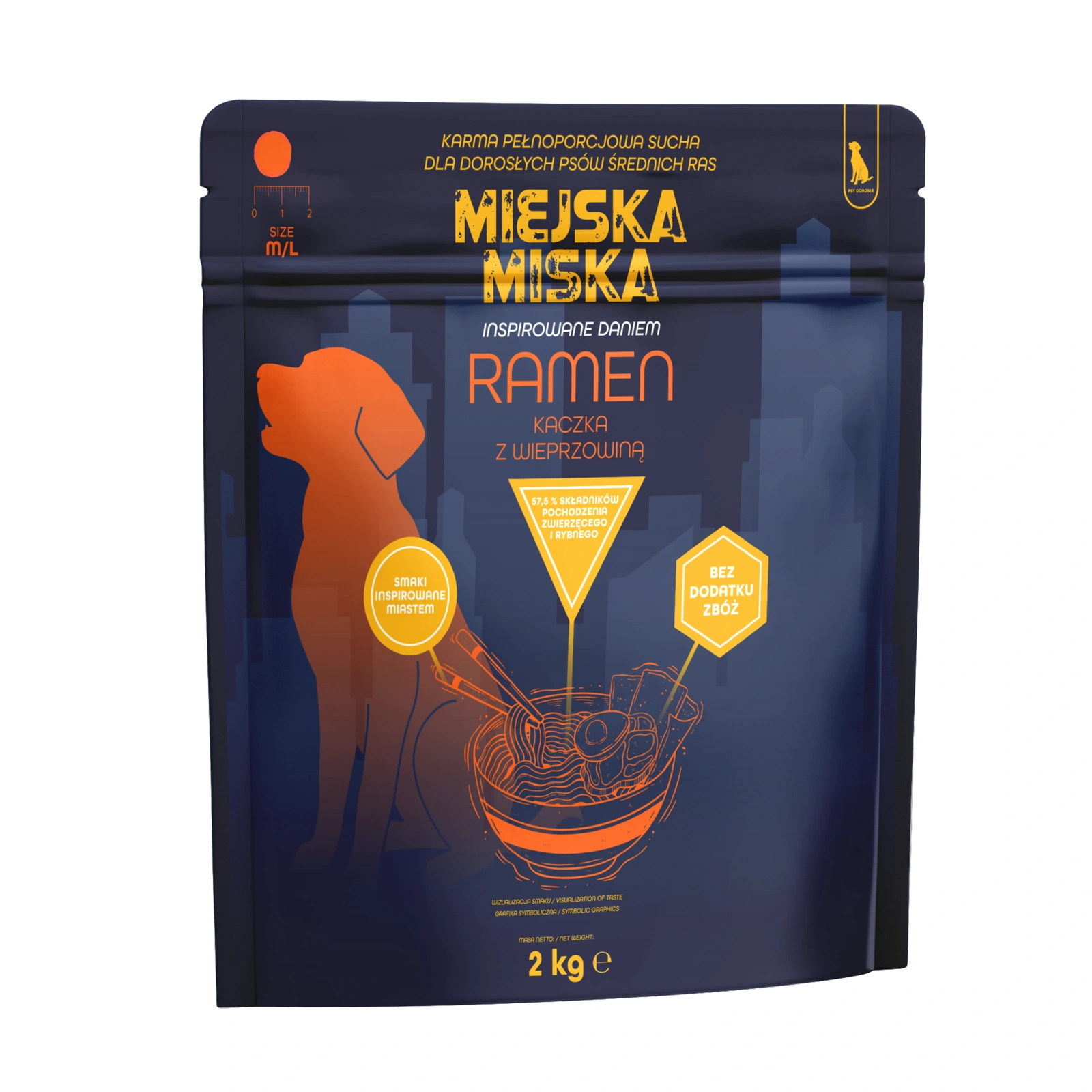 Gaczoo Miejska Miska kaczka adult średnie rasy 2 kg