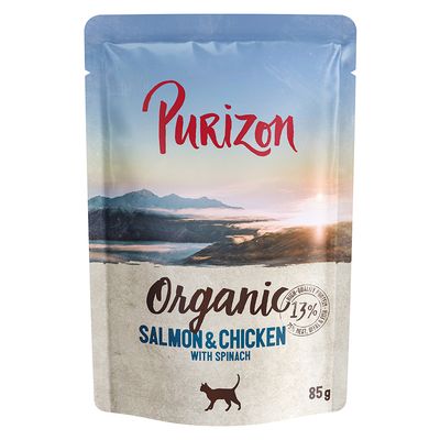 Purizon Organic kurczak, łosoś z szpinakiem pasztet adult 85 g × 24