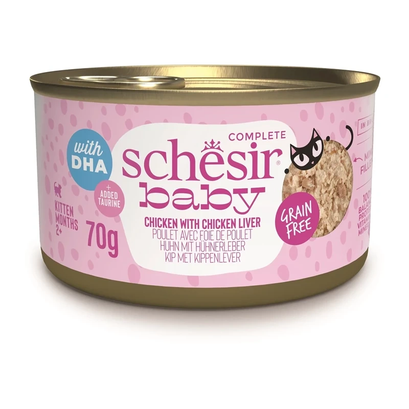 Schesir Baby kurczak, wątróbka kawałki kitten 70 g