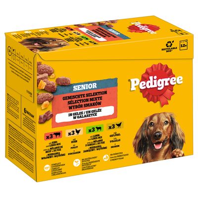 Pedigree drób, jagnięcina, kurczak, wołowina senior 100 g × 12