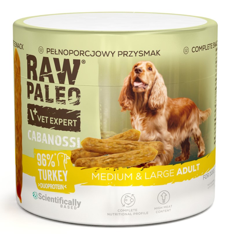 VetExpert Raw Paleo Cabanossi indyk adult średnie rasy, duże rasy 100 g