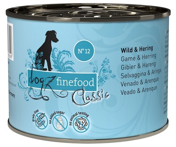 Dogz Finefood Classic dziczyzna, śledź 200 g