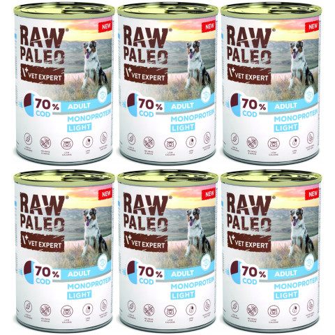 VetExpert Raw Paleo dorsz adult 400 g × 6