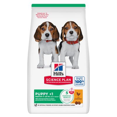 Hill's Science Plan kurczak puppy średnie rasy 14 kg