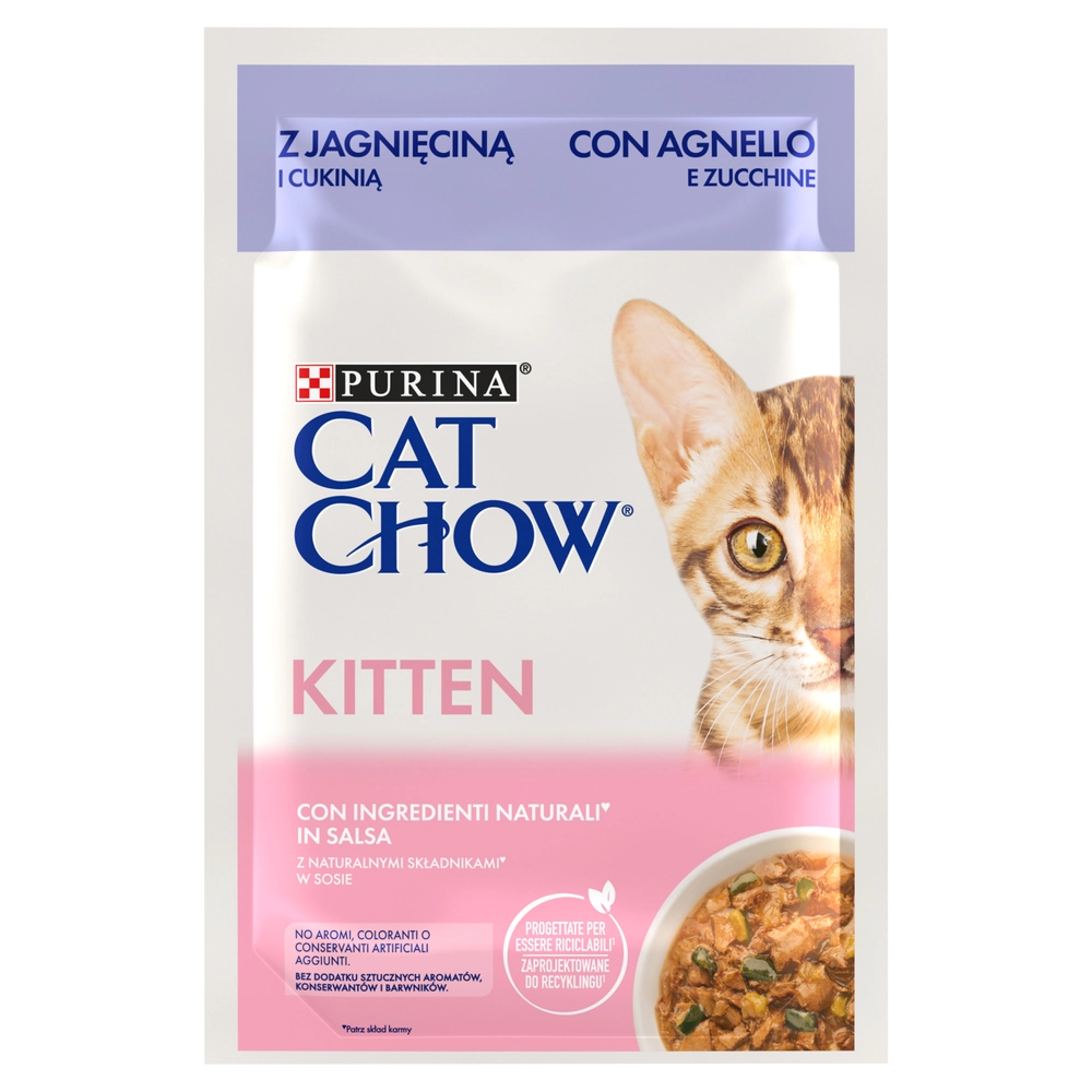 Purina Cat Chow Sterilised jagnięcina z cukinią w sosie kitten 85 g
