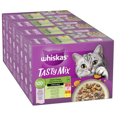 Whiskas Tasty Mix mix smaków w sosie adult 85 g × 48