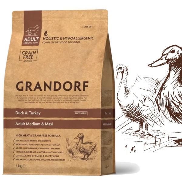 Grandorf indyk, kaczka adult średnie rasy, duże rasy 3 kg
