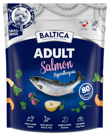 Baltica Excellent łosoś adult małe rasy 1 kg