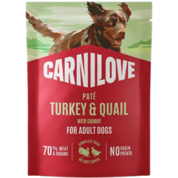 Carnilove Dog Pouch indyk, przepiórka adult 300 g