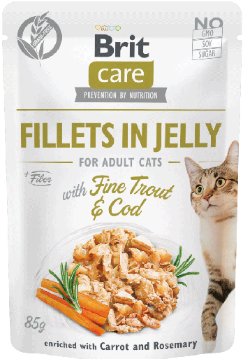 Brit Care dorsz, pstrąg w galaretce adult 85 g × 6