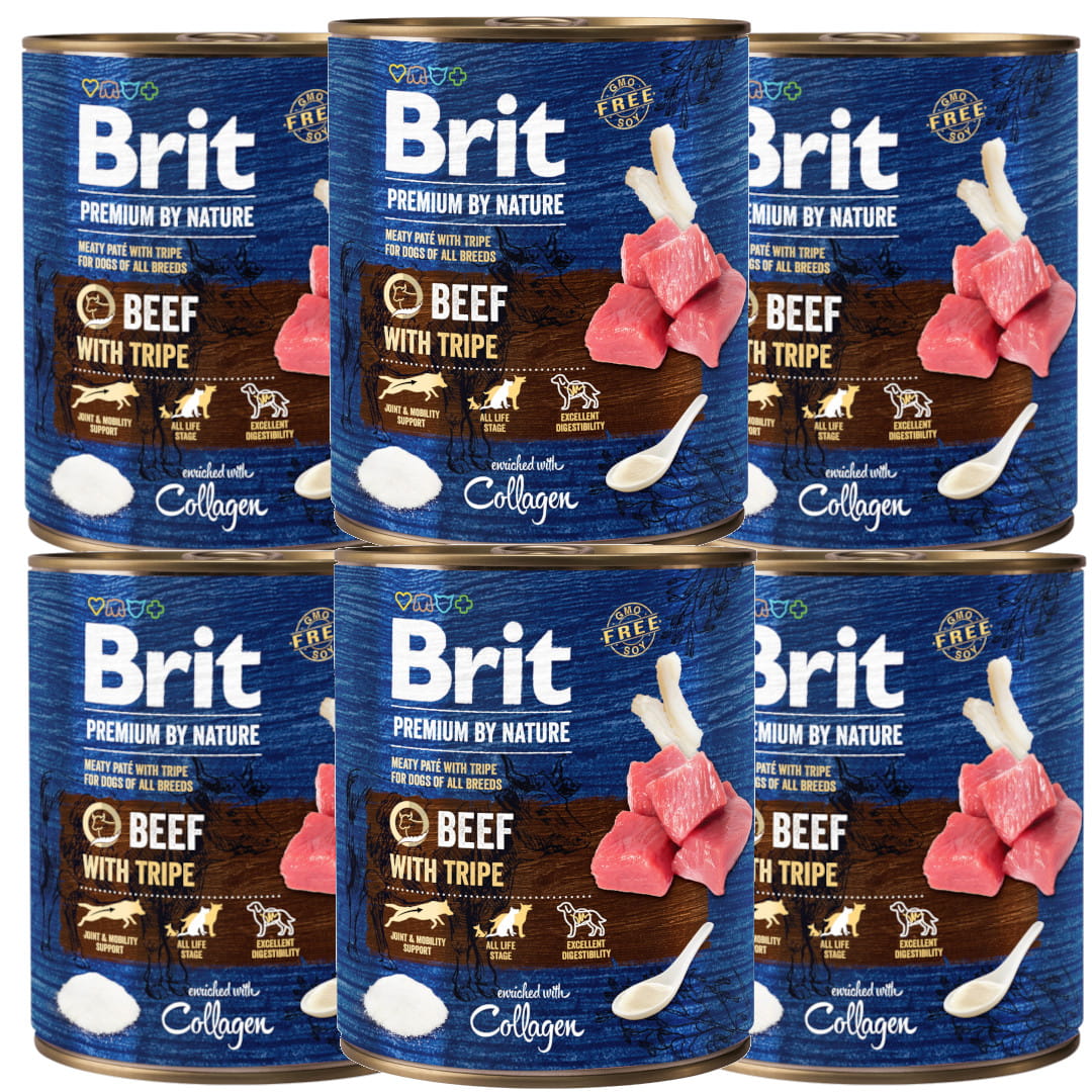 Brit By Nature flaki, wołowina adult 800 g × 6