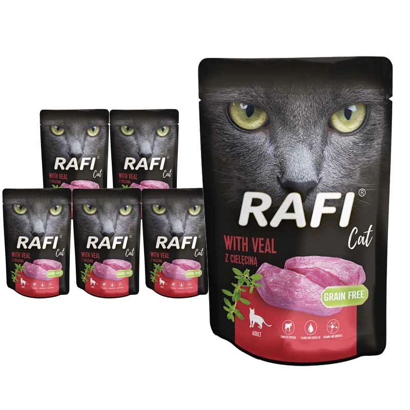 Rafi Cat cielęcina kawałki adult 100 g × 10