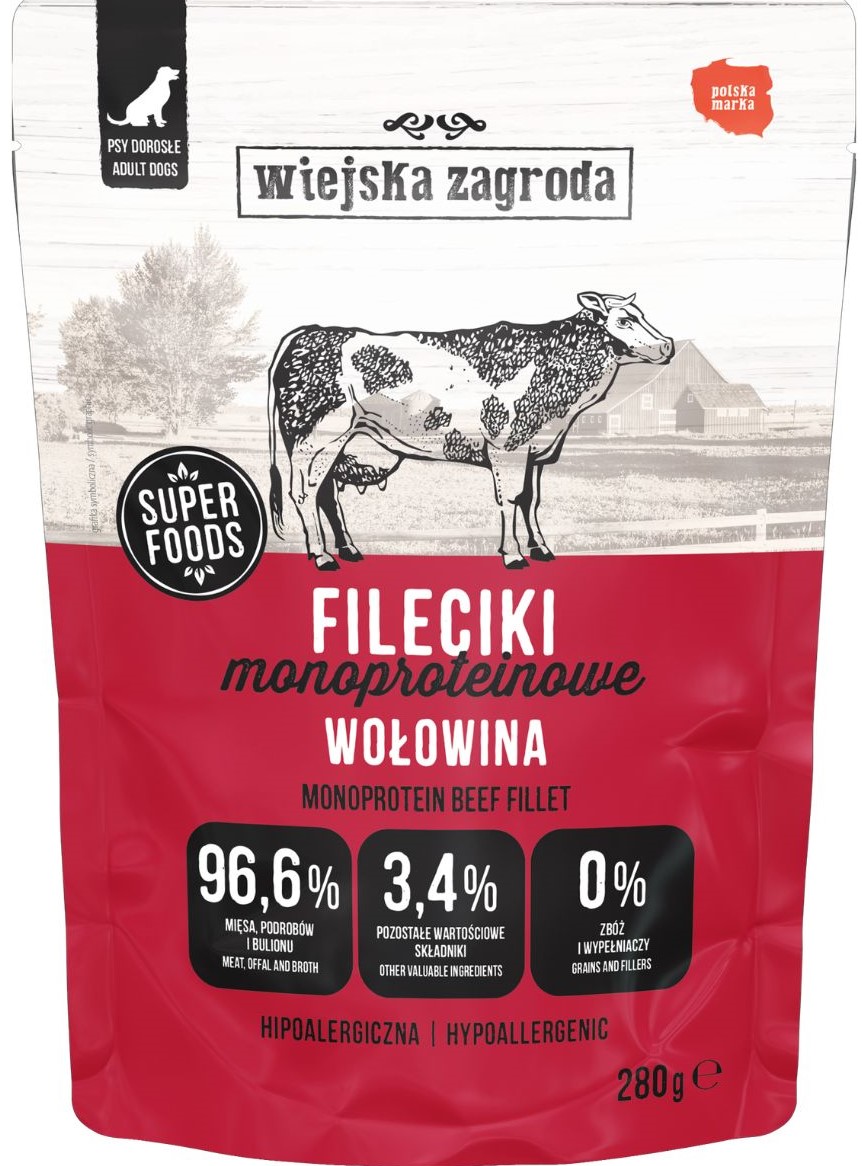 Wiejska Zagroda Fileciki wołowina adult 280 g
