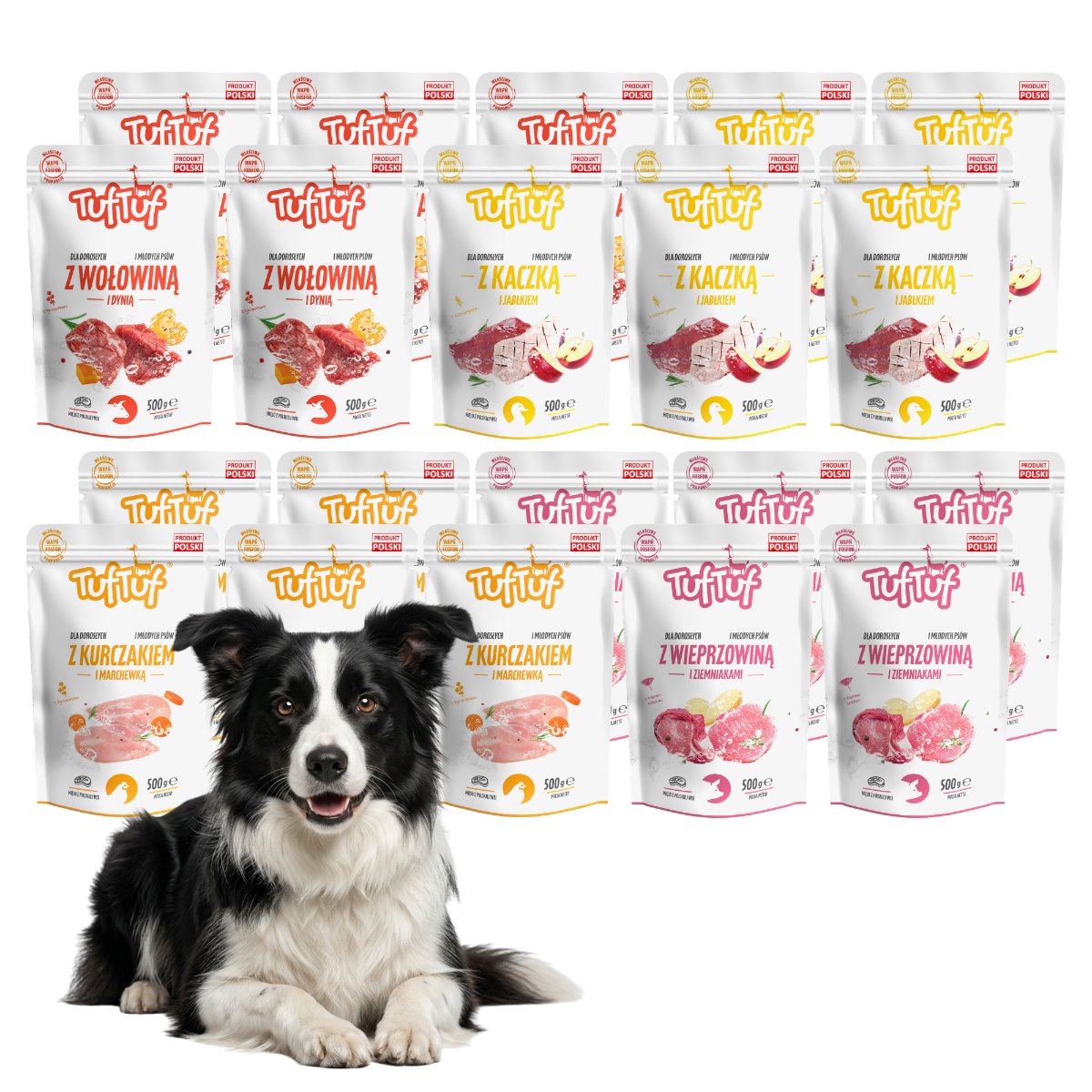 Tuf Tuf kaczka, kurczak, wieprzowina, wołowina 500 g × 20