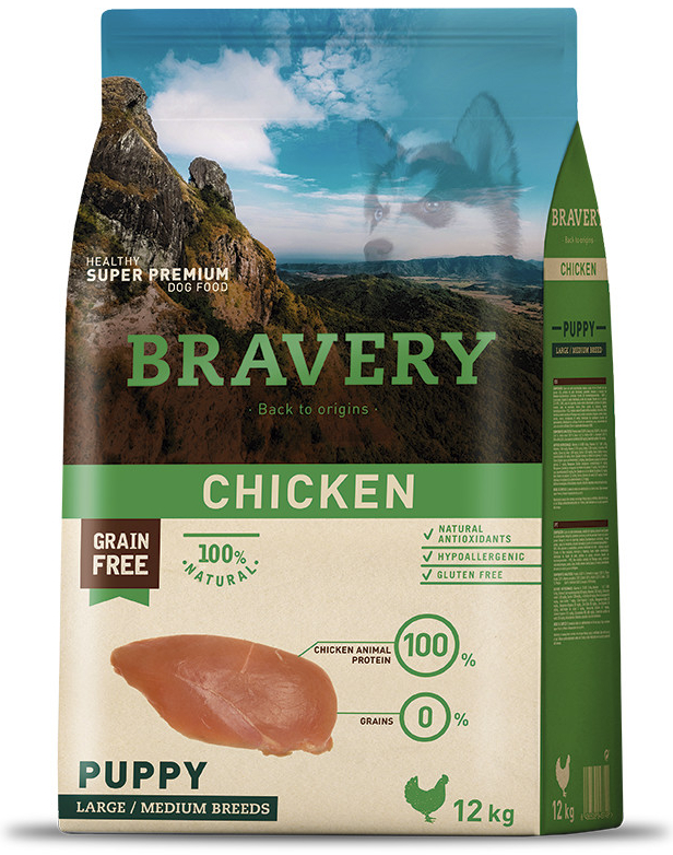 Bravery kurczak puppy średnie rasy, duże rasy 12 kg