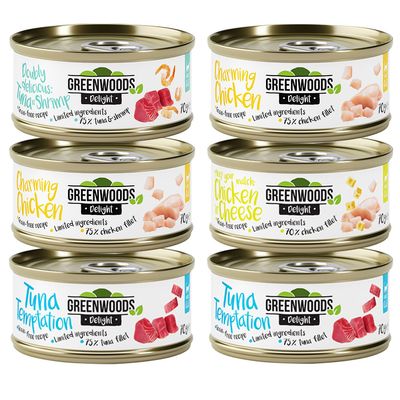 Greenwoods Delight mix smaków w bulionie adult 70 g × 6