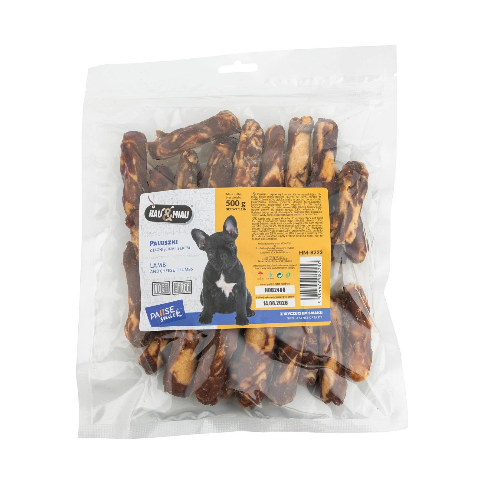 Hau&Miau Pausesnack jagnięcina z serem paluszki 500 g