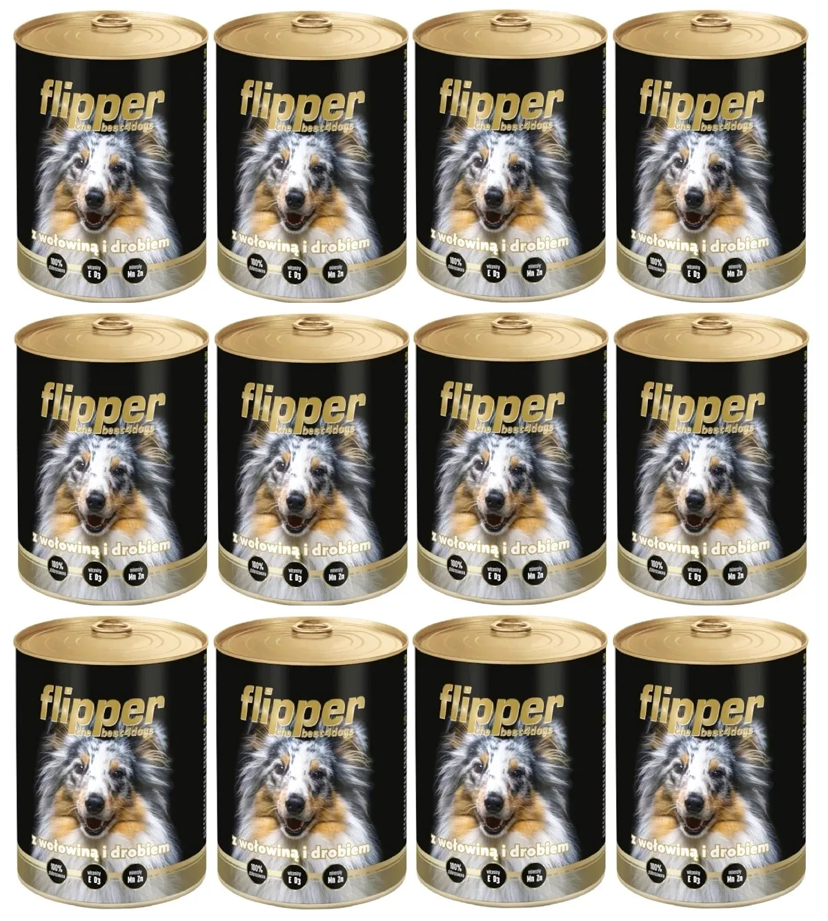 Flipper drób, wołowina adult 400 g × 12