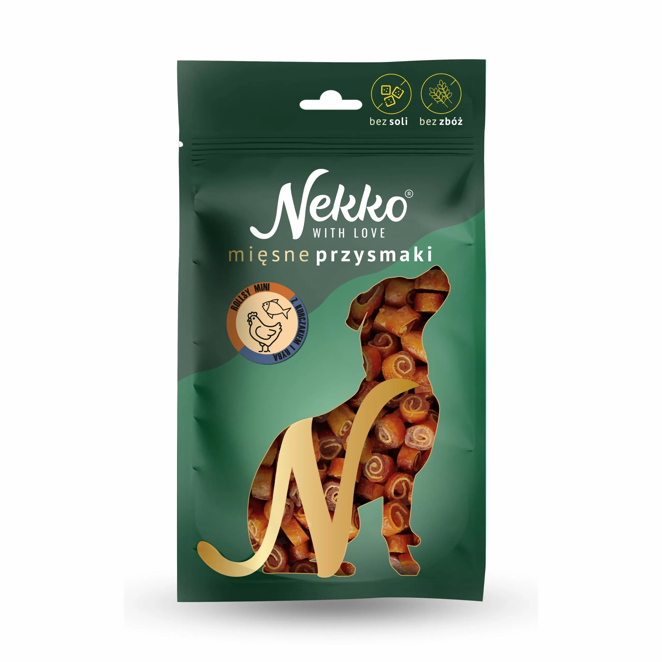 Nekko Rollsy MINI kurczak, ryba adult 80 g