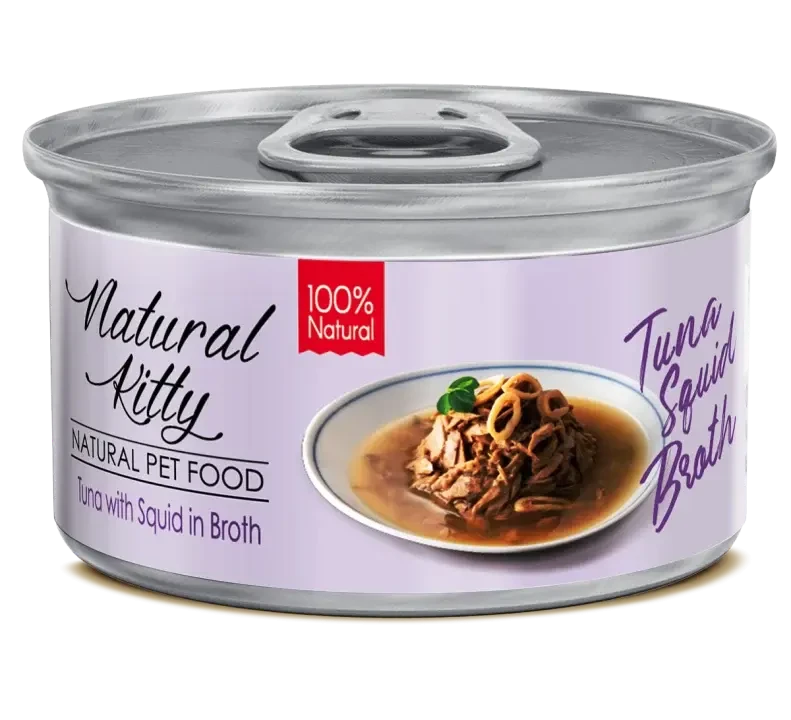 Natural Kitty tuńczyk, kalmar w bulionie 80 g