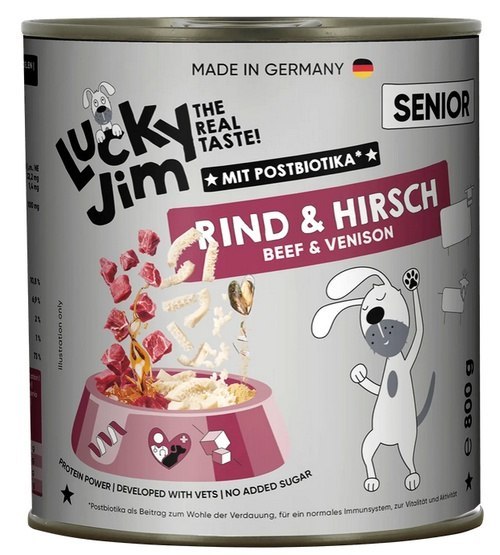 Lucky Jim Classic jeleń, wołowina senior 800 g