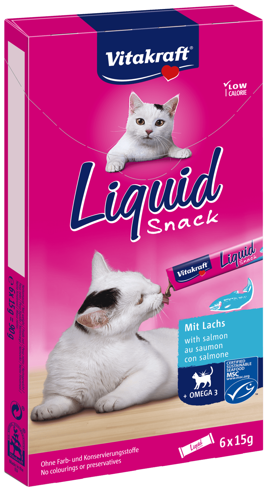 Vitakraft Liquid Snack Skin & Coat łosoś w sosie 15 g × 6