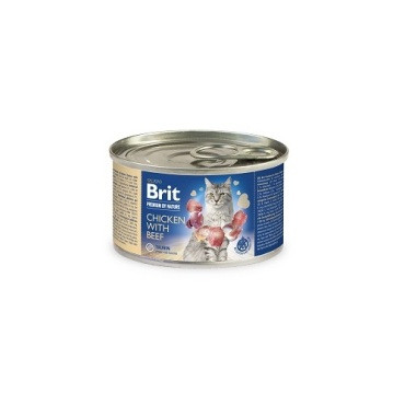 Brit Premium by Nature kurczak, wołowina pasztet adult 200 g