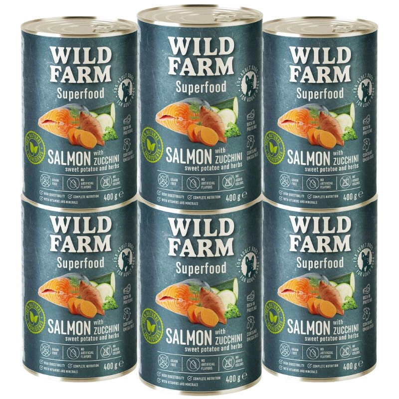 Wild Farm Superfood łosoś adult 400 g × 6