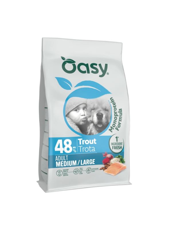Oasy Monoprotein pstrąg adult średnie i duże rasy 2 kg