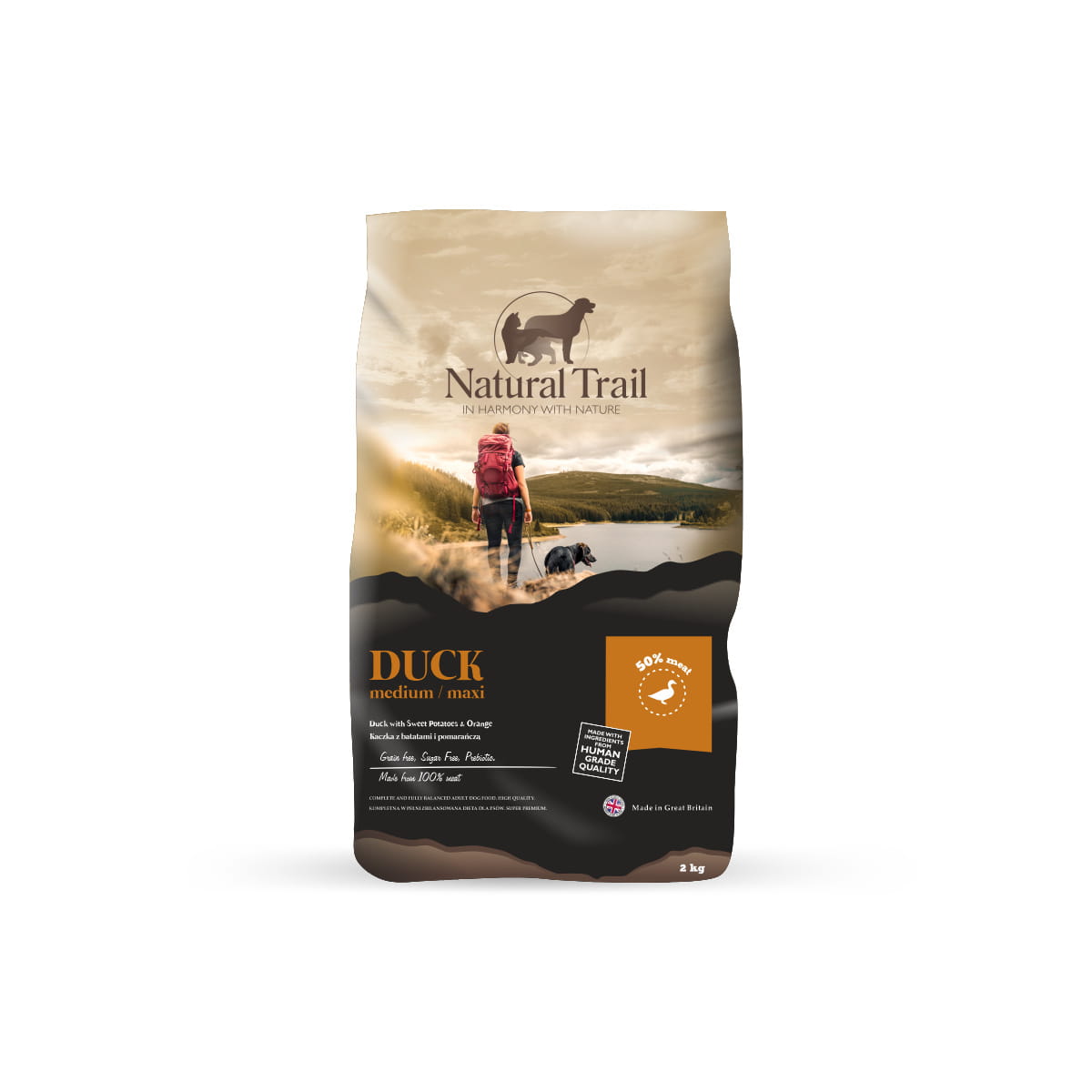 Natural Trail kaczka adult średnie rasy 2 kg