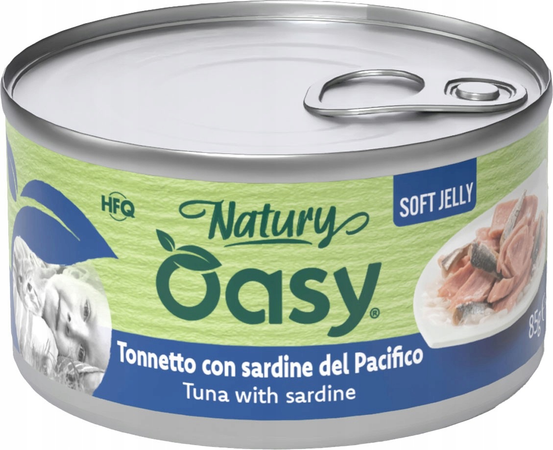 Oasy Natury Soft Jelly sardynka, tuńczyk w galaretce adult 85 g