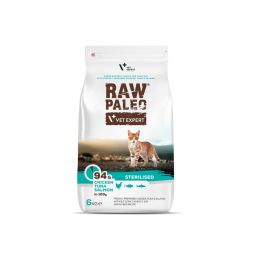 VetExpert Raw Paleo Sterilised kurczak, tuńczyk, łosoś 6 kg