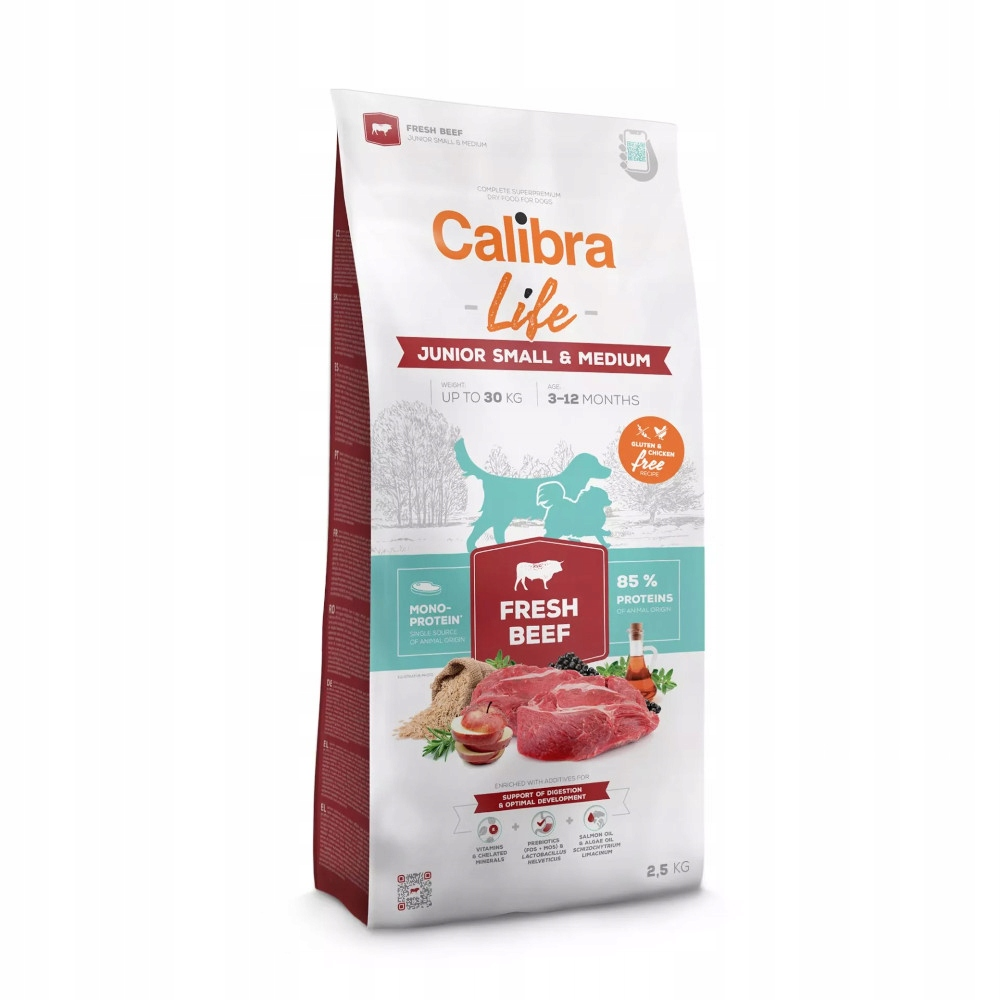 Calibra Dog Life wołowina junior małe i średnie rasy 1 kg