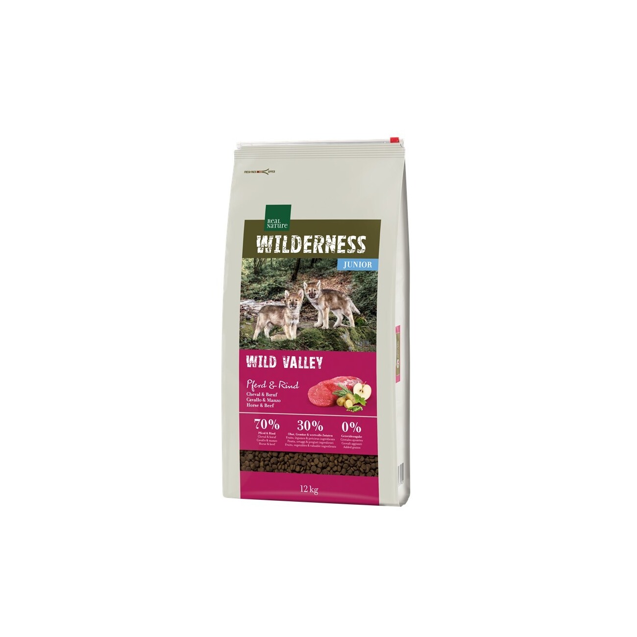 REAL NATURE Wilderness konina, wołowina z ziemniakiem junior 12 kg