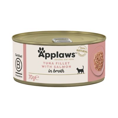 Applaws Sensitive tuńczyk, łosoś w bulionie adult 70 g × 6
