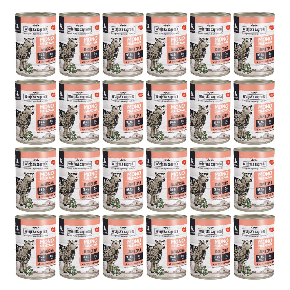Wiejska Zagroda Mono jagnięcina junior 400 g × 24