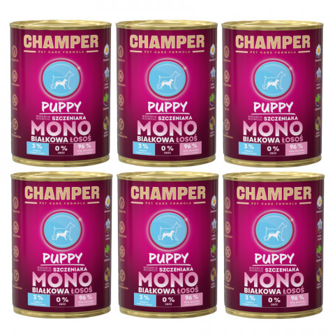 Champer Puppy łosoś puppy 400 g × 6