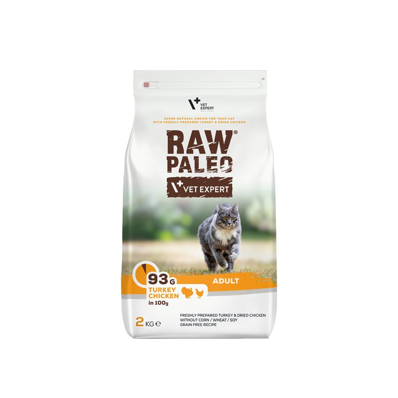 VetExpert Raw Paleo indyk, kurczak adult 2 kg