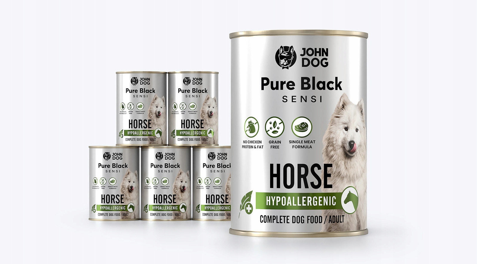 John Dog Pure Black Sensi konina adult 400 g × 6