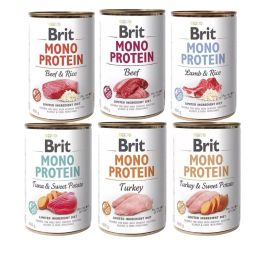 Brit Mono Protein indyk, jagnięcina, królik, tuńczyk, wołowina adult 400 g × 6