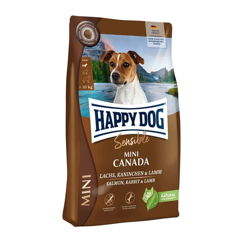 Happy Dog Sensible jagnięcina, królik, łosoś małe rasy 800 g