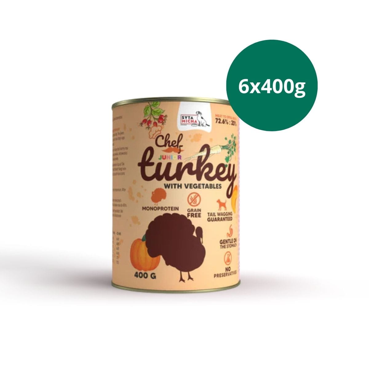 Syta Micha CHEF indyk junior 400 g × 6