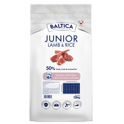 Baltica Nutraceutic Hypoallergenic jagnięcina z ryżem junior duże rasy 12 kg