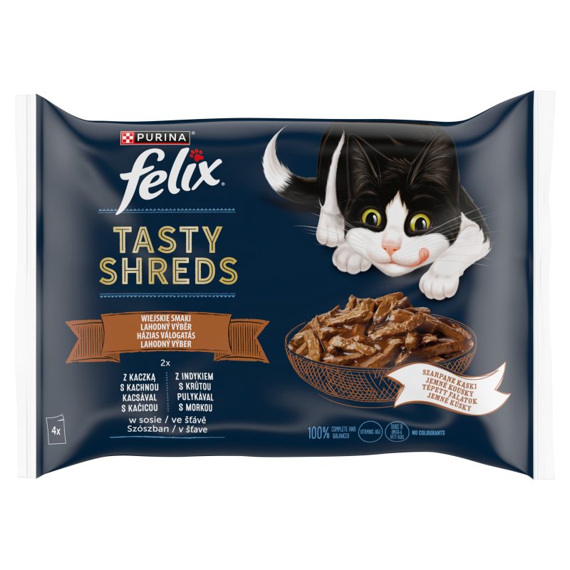 Purina Tasty Shreds mix smaków w sosie adult 80 g × 4